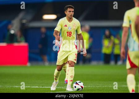 Dusseldorf, Allemagne. 24 juin 2024. Düsseldorf Arena Martin Zubimendi contrôle le ballon lors du match de la phase de groupes de l'UEFA EURO 2024 entre l'Albanie et l'Espagne au Düsseldorf Arena le 24 juin 2024 à Dusseldorf, en Allemagne. (Photo par SPP) (Eurasia Sport images/SPP) crédit : SPP Sport Press photo. /Alamy Live News Banque D'Images