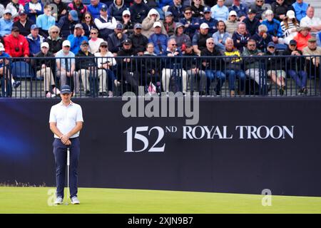 Justin Rose de l'Angleterre le 17 au cours de la deuxième journée de l'Open à Royal Troon, South Ayrshire, Écosse. Date de la photo : vendredi 19 juillet 2024. Banque D'Images