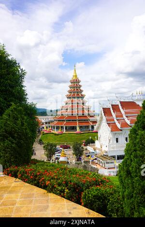 Le temple rouge à Wat Huay Pla Kang, Thaïlande Banque D'Images