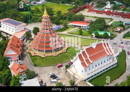 Le temple rouge à Wat Huay Pla Kang, Thaïlande Banque D'Images