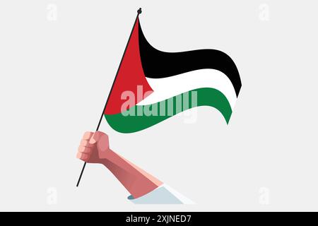 Une main tenant le drapeau palestinien Illustration de Vecteur