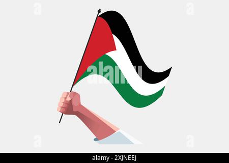 Une main tenant le drapeau palestinien Illustration de Vecteur