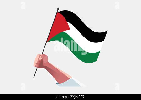 Une main tenant le drapeau palestinien Illustration de Vecteur