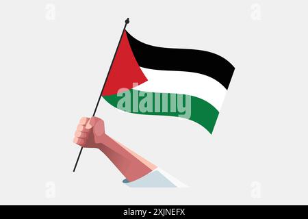 Une main tenant le drapeau palestinien Illustration de Vecteur