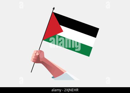 Une main tenant le drapeau palestinien Illustration de Vecteur