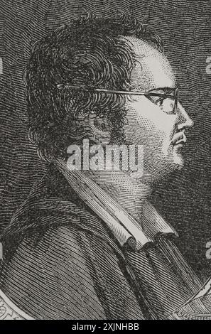 Louis Costaz (1767-1842) Scientifique et administrateur français. Portrait. Gravure 'histoire de la Révolution française'. Volume I, 2e partie, 1879. Banque D'Images