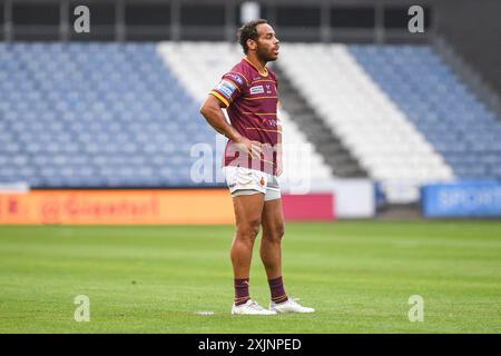 Huddersfield, Angleterre - 19 juillet 2024 - Leroy Cudjoe (21 ans) des Huddersfield Giants. Rugby League Betfred Super League , Huddersfield Giants vs Salford Red Devils au John Smith's Stadium, Huddersfield, Royaume-Uni Dean Williams Banque D'Images