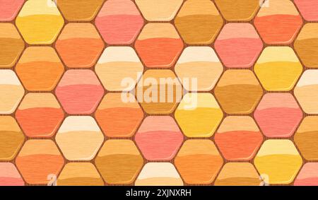 Motif géométrique sans couture avec du miel. Doux motif sans couture avec du miel. Texture abstraite comme le miel. Banque D'Images