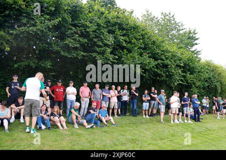 Billerbeck, Allemagne. 19 juillet 2024. BILLERBECK, Sportpark Billerbeck, 19-07-2024, saison 2024/2025, match amical. Pendant le match Preussen Munster - Heracles (amical), résultat final 0-0, ambiance dans le stade crédit : Pro Shots/Alamy Live News Banque D'Images