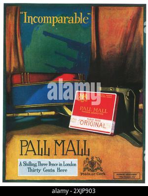 1918 WW1 Pall Mall cigarettes annonce Banque D'Images