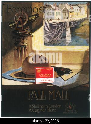 1918 WW1 Pall Mall cigarettes annonce Banque D'Images