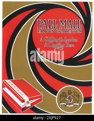 1915 annonce de cigarettes Pall Mall Banque D'Images