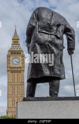 Winston Churchill et Big Ben Banque D'Images