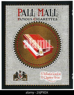 1912 annonce de cigarettes Pall Mall Banque D'Images