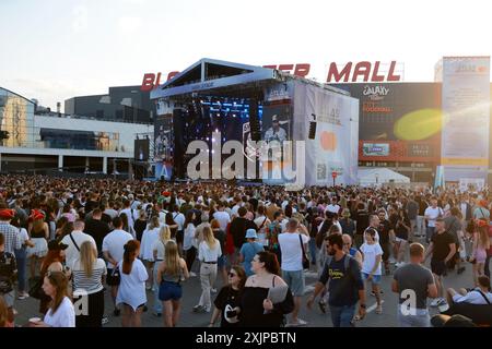 Vue générale de la scène lors du festival de musique ATLAS UNITED 2024 le 19 juillet 2024 à Kiev, Ukraine. Crédit : SOPA images Limited/Alamy Live News Banque D'Images