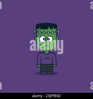 frankenstein Zombie design sur fond violet, illustration vectorielle. Illustration de Vecteur