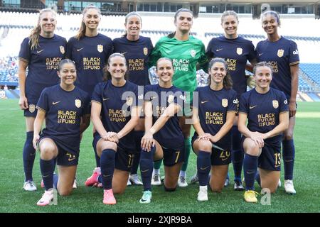 Seattle, États-Unis. 19 juillet 2024. Le Seattle Reign FC se prépare pour son match de la NWSL x LIGA MX Femenil Summer Cup contre les Utah Royals au Lumen Field à Seattle, Washington, le 19 juillet 2024. (Photo de Nate Koppelman/Sipa USA) crédit : Sipa USA/Alamy Live News Banque D'Images