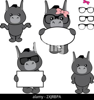 pack de collection de dessin animé bébé mignon en format vectoriel Illustration de Vecteur