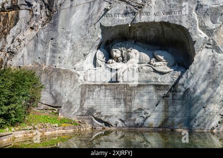 Monument du lion de Lucerne (Löwendenkmal Luzern), Suisse Banque D'Images