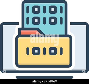 Icône pour l'encodage, binaire Illustration de Vecteur