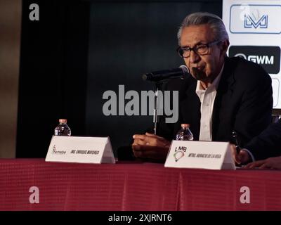 Mexico, Mexique. 19 juillet 2024. Du 9 au 24 novembre de cette année, le tournoi de baseball premier 12 se jouera dans différents pays; cela a été annoncé par le Comité de l'équipe nationale, le directeur général de l'équipe mexicaine de baseball et les membres de la Fédération mexicaine de baseball, les membres de la Ligue mexicaine du Pacifique et de la Ligue mexicaine de baseball le 19 juillet 2024 à Mexico, au Mexique. (Photo de Josue Perez/Sipa USA) crédit : Sipa USA/Alamy Live News Banque D'Images