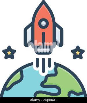 Icône pour apollo, missile Illustration de Vecteur
