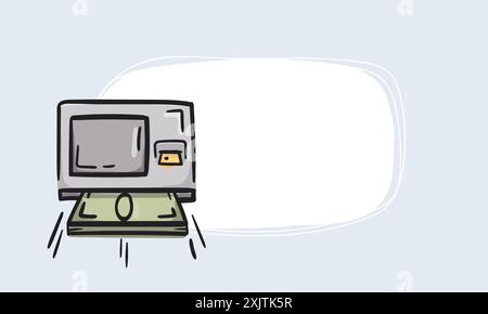 Icône ATM. Fond vectoriel simple pour autocollant, étiquette de prix, étiquette. Affaires, finance, ventes et concept d'actions. Illustration de Vecteur