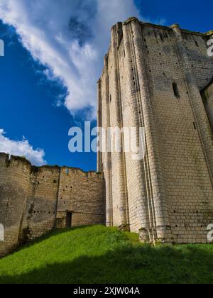 Loches, France - avril 28 2024 : les bâtiments du Donjon (donjon du Château) à la ville royale de Loches dans la Loire. Pris sur un d ensoleillé Banque D'Images