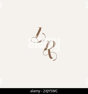 Logo monogramme initial concept de mariage idées de conception LR luxe et lettre élégante Illustration de Vecteur