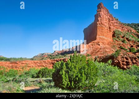 Formation rocheuse sur South Prong River Canyon, Upper Canyon Trail, Caprock Canyons State Park, Texas, États-Unis Banque D'Images