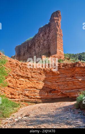 Formation rocheuse sur South Prong River Canyon, Upper Canyon Trail, Caprock Canyons State Park, Texas, États-Unis Banque D'Images