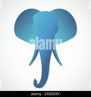 conception de logo de couleur 3d de tête d'éléphant, plastique Illustration de Vecteur