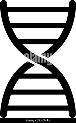 Icône d'hélice d'ADN minimaliste représentant la science et la génétique. Illustration de Vecteur