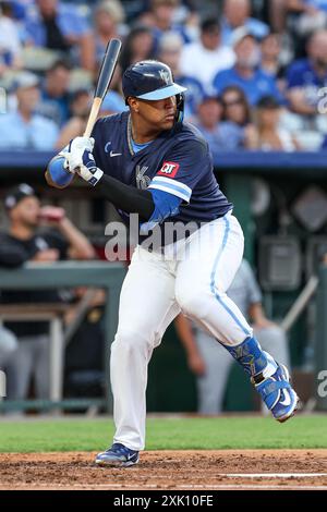 Kansas City, Missouri, États-Unis. 19 juillet 2024. Salvador Perez (13 ans), receveur des Royals du Kansas City, affronte les White Sox de Chicago au Kauffman Stadium de Kansas City, Missouri. David Smith/CSM/Alamy Live News Banque D'Images