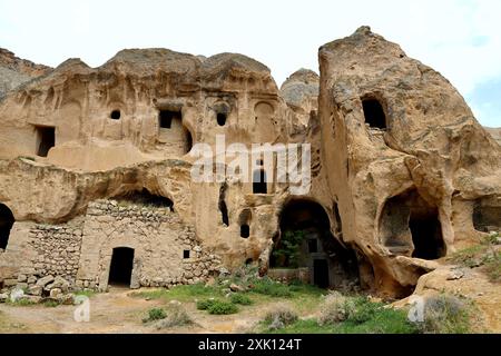 Cathédrale de Selime bâtiments religieux taillés dans la roche, Turquie Banque D'Images