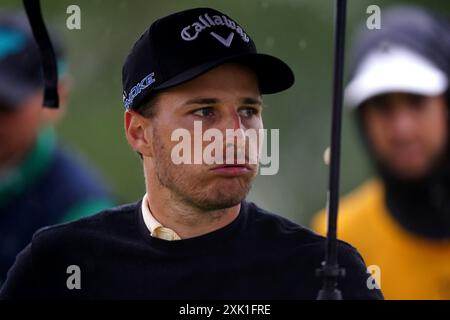 Matthew Jordan de l'Angleterre après son birdie le 16 au troisième jour de l'Open à Royal Troon, South Ayrshire, Écosse. Date de la photo : samedi 20 juillet 2024. Banque D'Images
