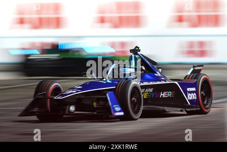 Maximilian Gunther de Maserati MSG Racing lors de la première journée de l'E-Prix Hankook London 2024 sur le circuit Excel de Londres. Date de la photo : samedi 20 juillet 2024. Banque D'Images