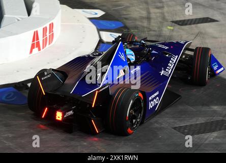 Maximilian Gunther de Maserati MSG Racing lors de la première journée de l'E-Prix Hankook London 2024 sur le circuit Excel de Londres. Date de la photo : samedi 20 juillet 2024. Banque D'Images