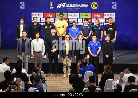 Bangkok, Thaïlande. 20 juillet 2024. Conférence de presse D'AVANT-match '114 Celebration of BG Pathum United x BVB' au complexe Singha le 20 juillet 2024 à Bangkok, Thaïlande. (Photo de Teera Noisakran/Sipa USA) crédit : Sipa USA/Alamy Live News Banque D'Images