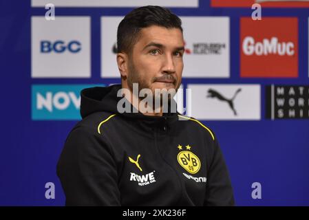 Bangkok, Thaïlande. 20 juillet 2024. Nuri Sahin, entraîneur-chef du Borussia Dortmund, les a rejoint lors de la conférence de presse D'AVANT-match '114 Celebration of BG Pathum United x BVB' au Singha Complex le 20 juillet 2024 à Bangkok, Thaïlande. (Photo de Teera Noisakran/Sipa USA) crédit : Sipa USA/Alamy Live News Banque D'Images