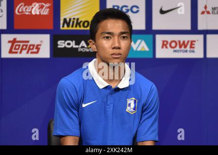 Bangkok, Thaïlande. 20 juillet 2024. Chanathip Songkrasin, capitaine du BG Pathum United, les a rejoint lors de la conférence de presse D'AVANT-match '114 Celebration of BG Pathum United x BVB' au Singha Complex le 20 juillet 2024 à Bangkok, Thaïlande. Crédit : Sipa USA/Alamy Live News Banque D'Images