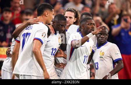 MUNICH, ALLEMAGNE - 09 JUILLET : Randal Kolo Muani, de France, célèbre le but 0 : lors de la demi-finale de l'UEFA EURO 2024 entre l'Espagne et la France au Munich Football Arena le 9 juillet 2024 à Munich, Allemagne. © diebilderwelt / Alamy Stock Banque D'Images