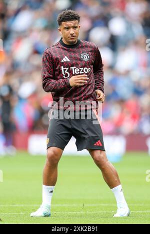 Édimbourg, Royaume-Uni. 20 juillet 2024. Manchester United (25) échauffement de Jadon Sancho lors du match amical de pré-saison des Glasgow Rangers FC contre Manchester United FC au Scottish Gas Murrayfield Stadium, Édimbourg, Écosse, Royaume-Uni le 20 juillet 2024 crédit : Every second Media/Alamy Live News Banque D'Images