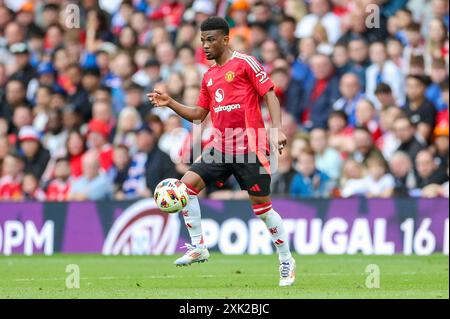 Édimbourg, Royaume-Uni. 20 juillet 2024. Le milieu de terrain de Manchester United Amad Diallo (16 ans) en action lors du match amical de pré-saison des Glasgow Rangers FC contre Manchester United FC au Scottish Gas Murrayfield Stadium, Édimbourg, Écosse, Royaume-Uni le 20 juillet 2024 Credit : Every second Media/Alamy Live News Banque D'Images