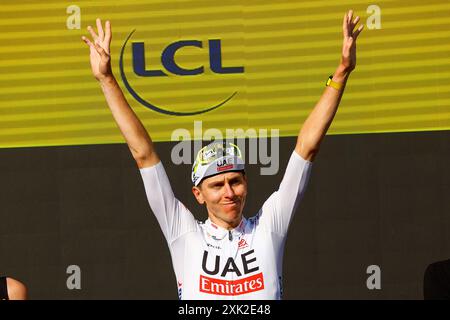 Tour de, France. , . Tadej Pogacar (SLO - UAE Team Emirates) - photo Luca Bettini/SprintCyclingAgency © 2024 crédit : Peter Goding/Alamy Live News Banque D'Images