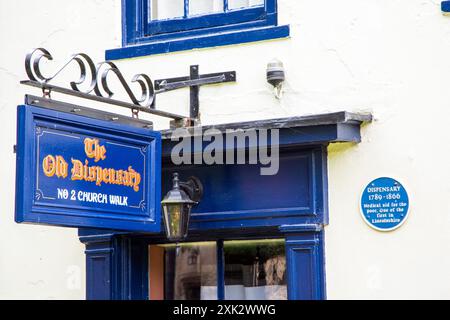 Le site de l'ancien dispensaire sur Church Walk dans la ville du Lincolnshire de Horncastle Angleterre Royaume-Uni Banque D'Images