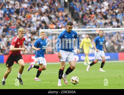 Murrayfield Stadium Edinburgh.Scotland.UK.20th juillet 24 Rangers match amical vs Manchester Utd Rangers Tom Lawrence crédit : eric mccowat/Alamy Live News Banque D'Images