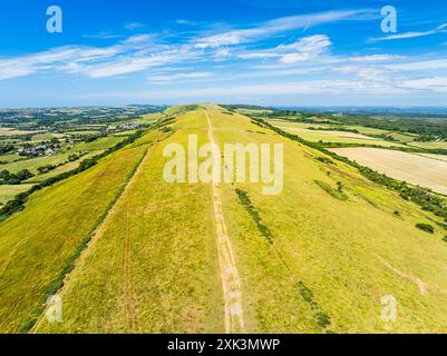 Ballard Cliff sur Studland depuis un drone, Jurassic Coast, Dorset Coast, Poole, Angleterre Banque D'Images