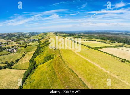 Ballard Cliff sur Studland depuis un drone, Jurassic Coast, Dorset Coast, Poole, Angleterre Banque D'Images