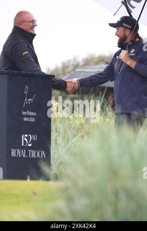 Troon, Écosse, Royaume-Uni. 20 juillet 2024. L'Irlandais Shane Lowry lors de la troisième journée des Championnats de golf britanniques 2024 au Royal Troon Golf Club à Troon, en Écosse, le 20 juillet 2024. Crédit : Koji Aoki/AFLO SPORT/Alamy Live News crédit : Aflo Co. Ltd./Alamy Live News Banque D'Images